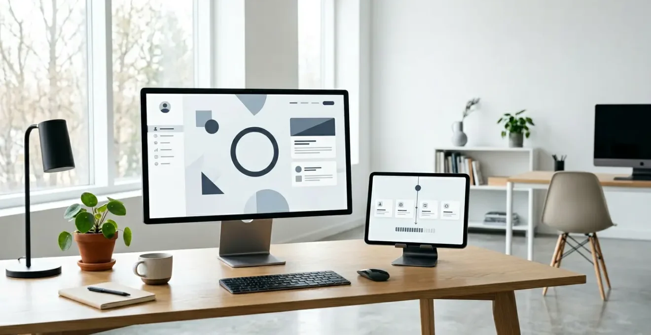 Interface web moderne montrant des éléments de design comportemental et des flux utilisateur optimisés