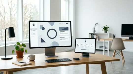 Interface web moderne montrant des éléments de design comportemental et des flux utilisateur optimisés