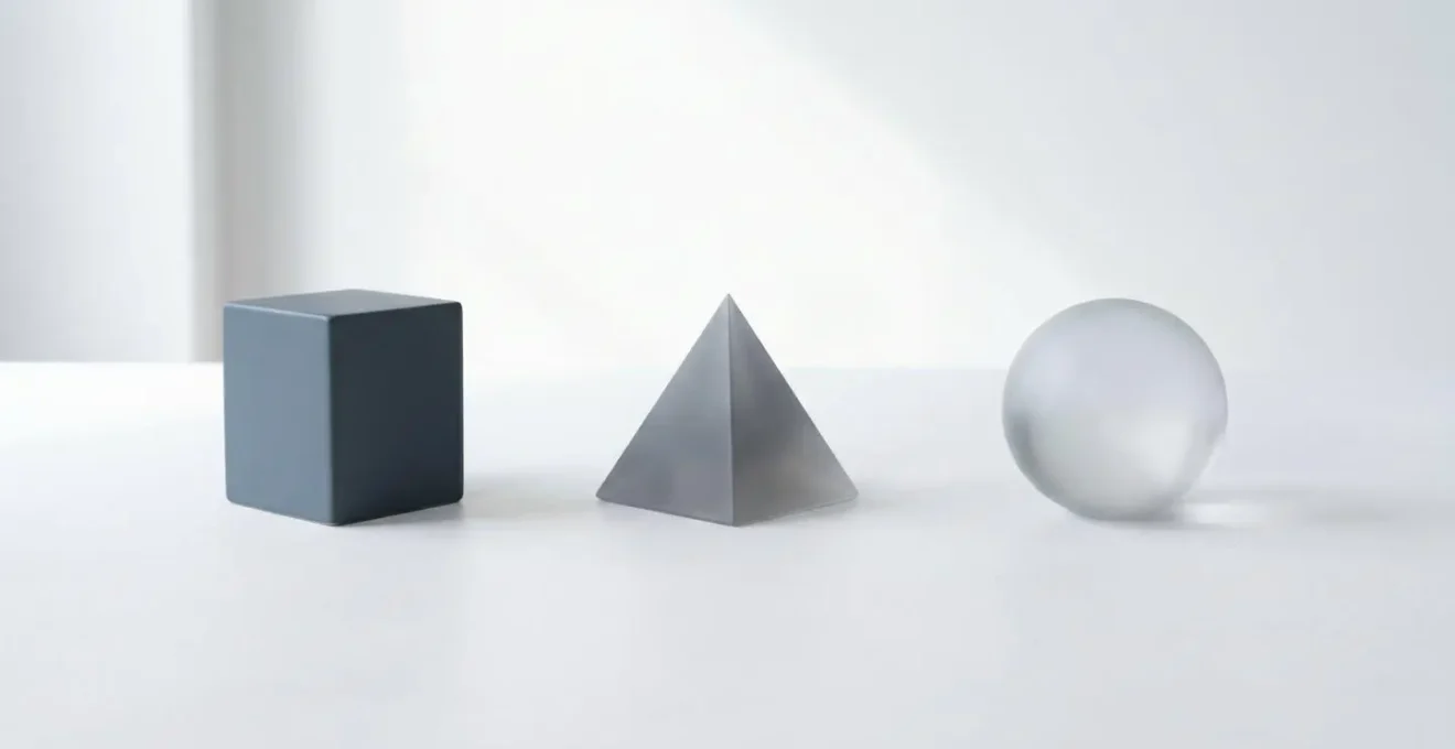 Progression visuelle abstraite en trois phases distinctes représentant la simplicité du parcours